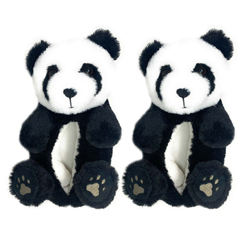 Faire: Oooh Yeah Socks/Sock It Up/Oooh Geez Slippers Slippers Small Panda Plush Slippers- CUTEST Fluffy House Slippers COZY